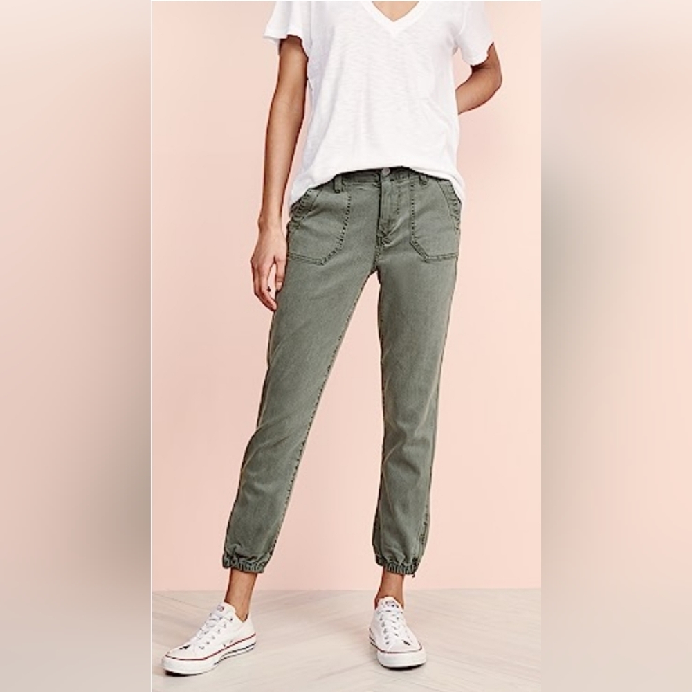PAIGE jogger style cropped cuff pants